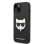 Karl Lagerfeld PU Saffiano Choupette Head pouzdro pro iPhone 14 Plus černá