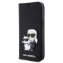 Karl Lagerfeld PU Saffiano Karl and Choupette NFT Book Case for iPhone 13 schwarz