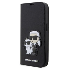 Karl Lagerfeld PU Saffiano Karl and Choupette NFT Book Case for iPhone 13 Pro Max black