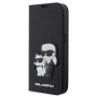 Karl Lagerfeld PU Saffiano Karl and Choupette NFT Book Case for iPhone 13 Pro Max fekete