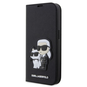 Karl Lagerfeld PU Saffiano Karl and Choupette NFT Book Case for iPhone 14 Pro black