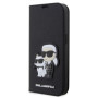 Karl Lagerfeld PU Saffiano Karl and Choupette NFT Book Case for iPhone 14 Pro Max fekete