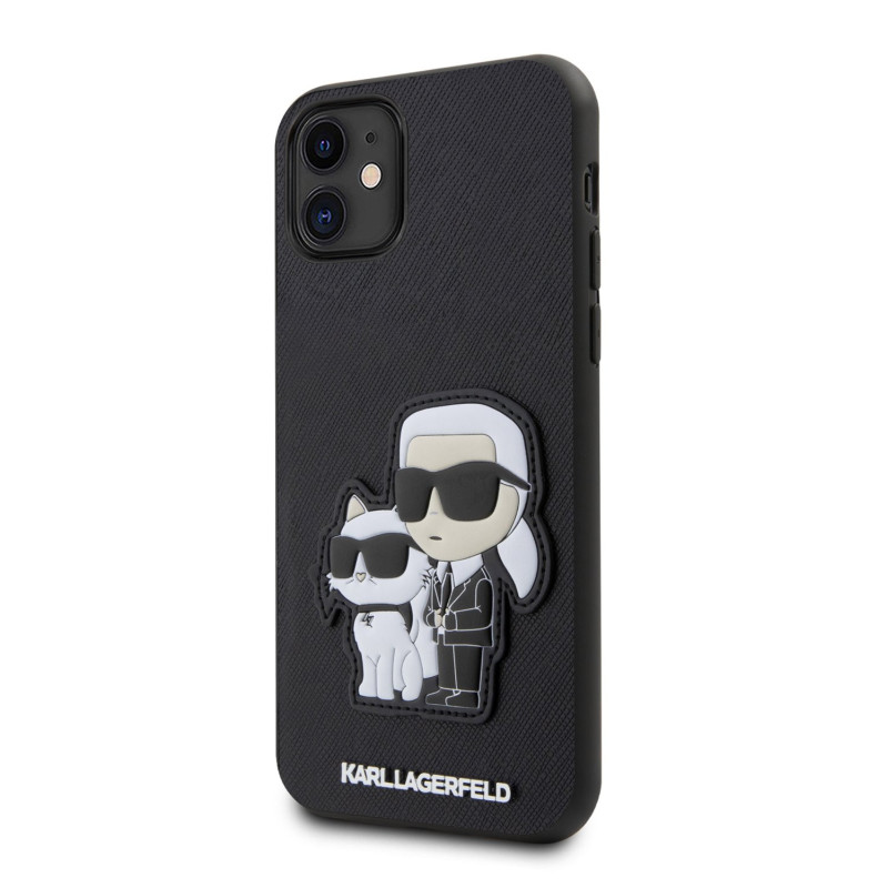 Karl Lagerfeld PU Saffiano Karl and Choupette NFT pouzdro pro iPhone 11 černá