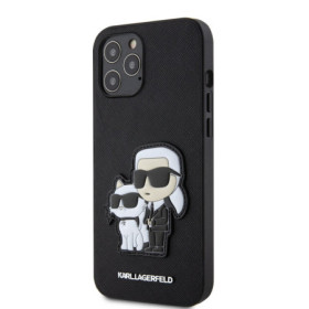 Karl Lagerfeld PU Saffiano Karl and Choupette NFT pouzdro pro iPhone 12 Pro Max černá