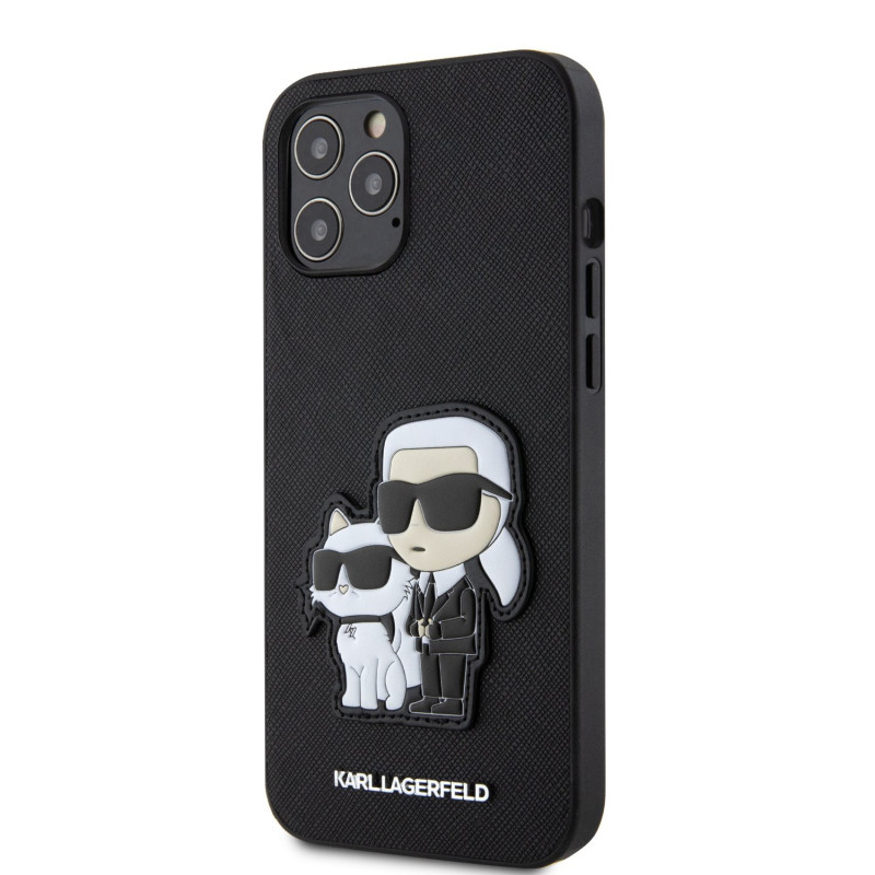 Karl Lagerfeld PU Saffiano Karl and Choupette NFT Case for iPhone 12 Pro Max schwarz