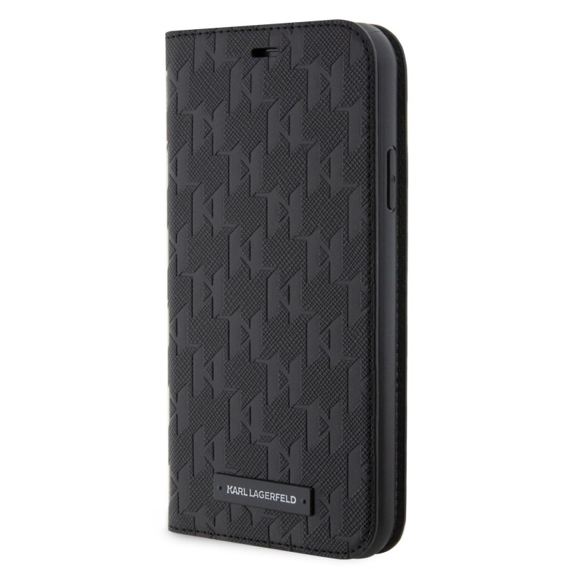 Karl Lagerfeld PU Saffiano Monogram Book Pouzdro pro iPhone 11 černá