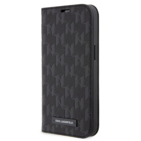 Karl Lagerfeld PU Saffiano Monogram Book Case for iPhone 13 Pro black