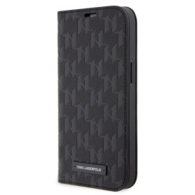 Karl Lagerfeld PU Saffiano Monogram Book Case for iPhone 14 black