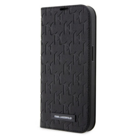 Karl Lagerfeld PU Saffiano Monogram Book Case for iPhone 14 Pro schwarz