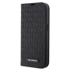 Karl Lagerfeld PU Saffiano Monogram Book Case for iPhone 14 Pro Max schwarz