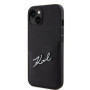 Karl Lagerfeld Saffiano Card Slot Metal Signature pouzdro pro iPhone 14 černá