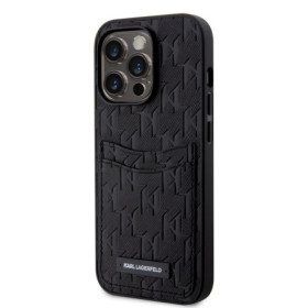 Karl Lagerfeld Saffiano Monogram Card Slot pouzdro pro iPhone 13 Pro Max černá