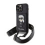 Karl Lagerfeld Saffiano Monogram Crossbody Ikonik NFT Case for iPhone 14 Pro Max schwarz