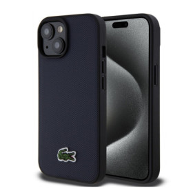 Lacoste Iconic Petit Pique Woven Logo MagSafe Case for iPhone 15 Navy