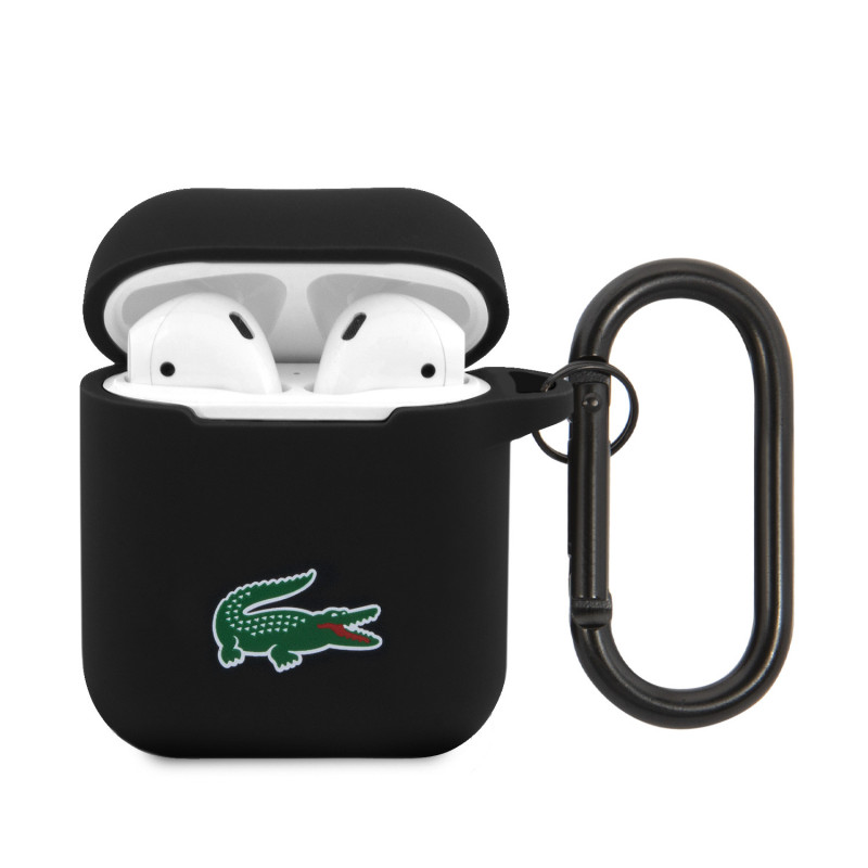 Lacoste Liquid Silicone Croc Logo Pouzdro pro AirPods 1/2 černá