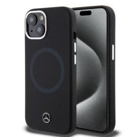 Mercedes Liquid Silicon Bicolor MagSafe Case for iPhone 15 schwarz