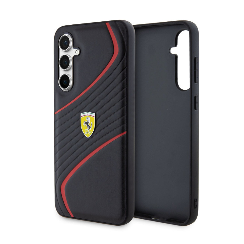 Ferrari PU Carbon Twist Hard Case for Samsung Galaxy S23 FE schwarz