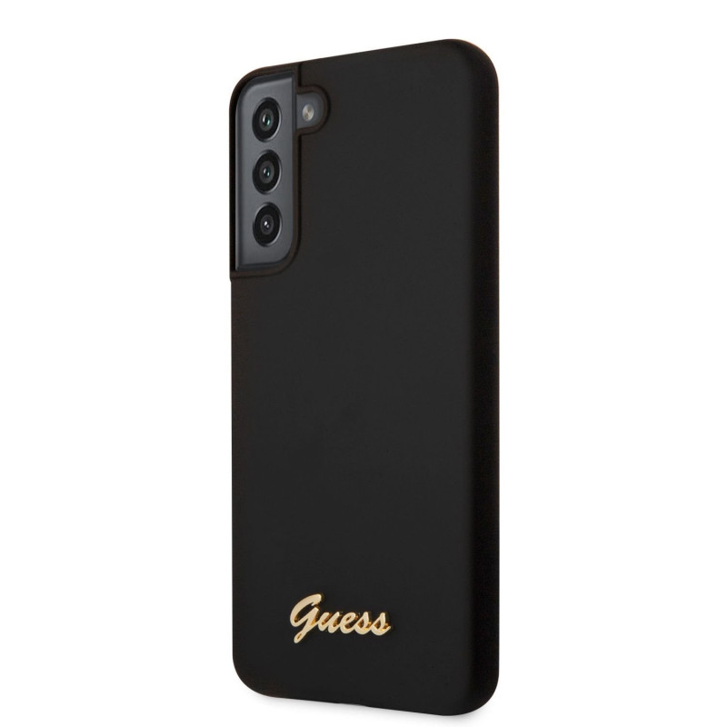 Guess Silicone Metal Logo Case for Samsung Galaxy S22+ schwarz
