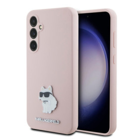 Karl Lagerfeld Liquid Silicone Metal Choupette Case for Samsung Galaxy S23 FE pink