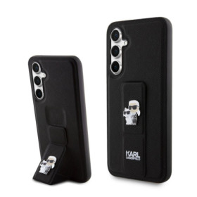 Karl Lagerfeld Saffiano Grip Stand Metal Logo pouzdro pro Samsung Galaxy S23 FE černá