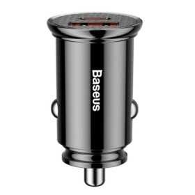 Baseus CCALL-YS01 Circular Car Charger USB+USB-C 30W schwarz