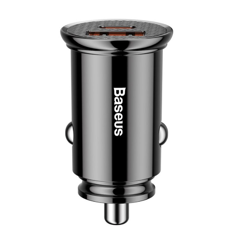 Baseus CCALL-YS01 Circular Nabíječka do Auta USB+USB-C 30W černá