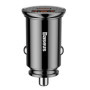 Baseus CCALL-YS01 Circular Nabíjačka do Autá USB+USB-C 30W čierna