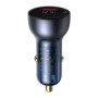Baseus CCKX-C0G Particular Car Charger Digital Display Dual USB 65W Gray