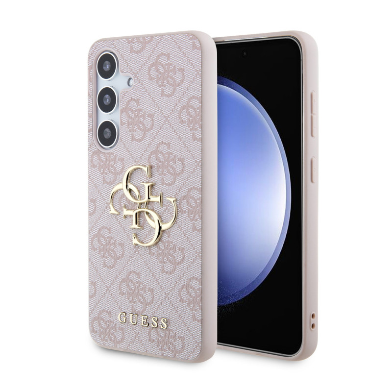 Guess PU 4G Metal Logo Fall for Samsung Galaxy S24+ pink