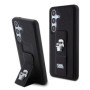 Karl Lagerfeld Saffiano Grip Stand Metal Logo Case for Samsung Galaxy S24 schwarz