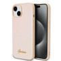 Guess PU Leather Iridescent Metal Script Case for iPhone 15 Gold gold
