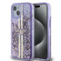 Guess PC/TPU Liquid Glitter Gold Stripe Case for iPhone 15 violet