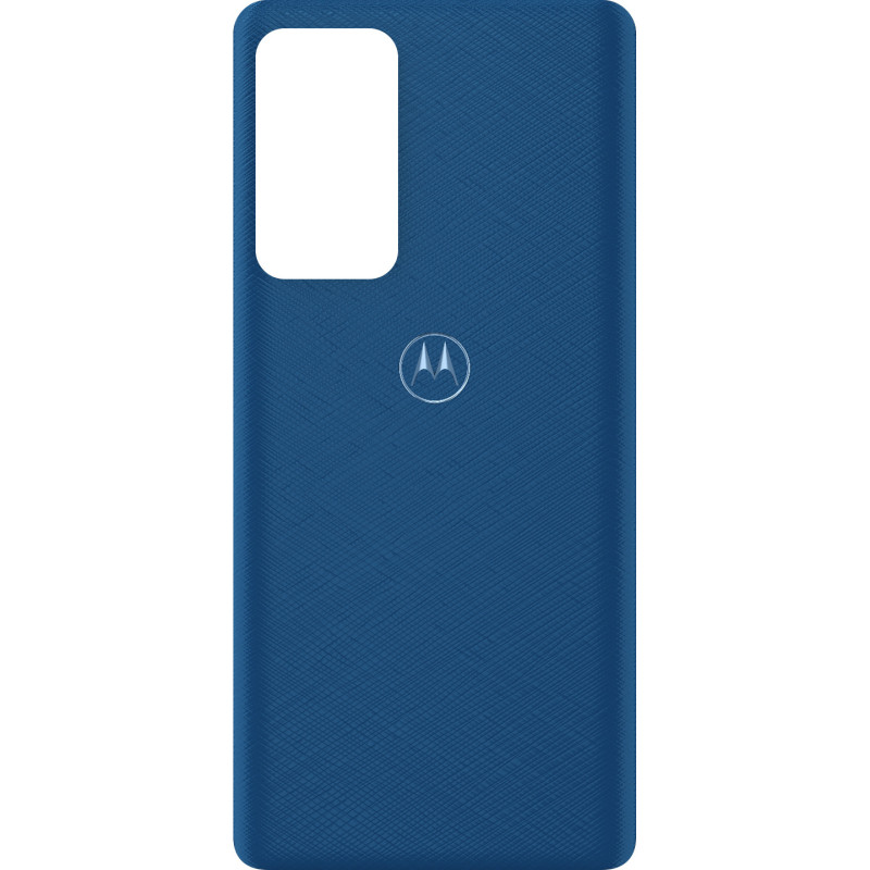 Motorola Edge 20 Pro Batterie / Akkudeckel Blue Vegan Leather - original