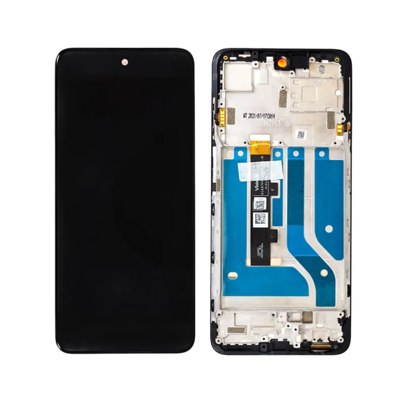 Motorola Edge 20 Lite, Grade A LCD displej + dotyková plocha + rám černá - originál