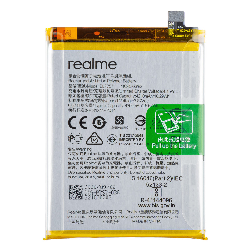 Realme 6 / 6 Pro / 6S Akkumulátor BLP757 - eredeti
