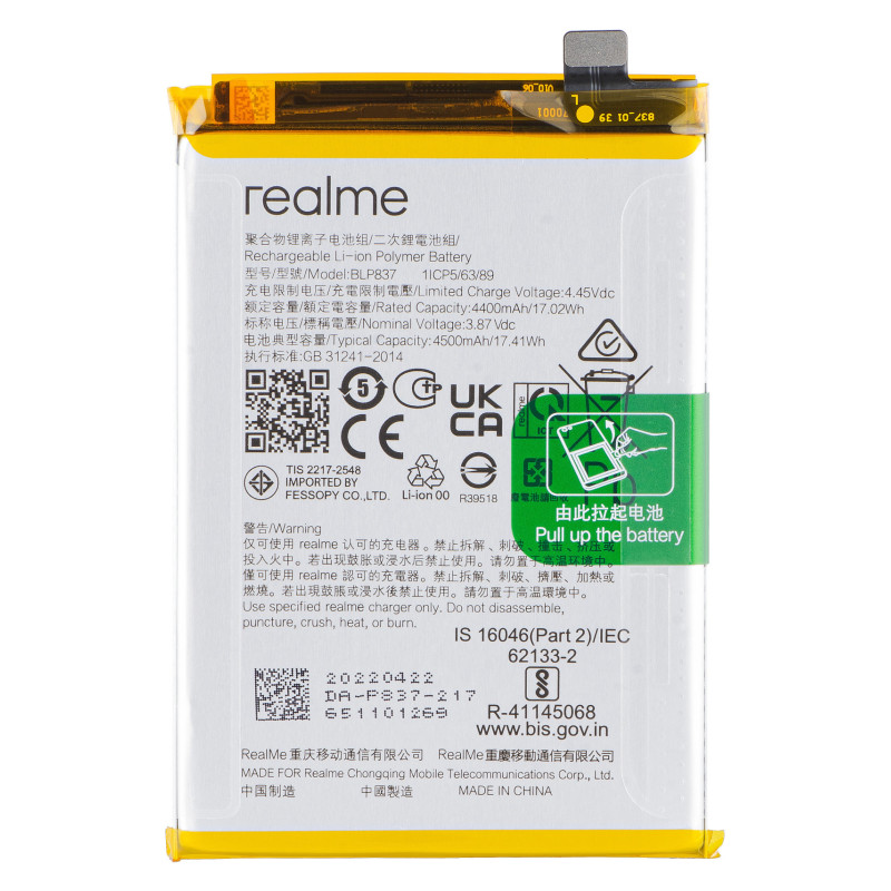 Realme 8 Pro Batterie BLP837 - original