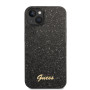 Apple iPhone 14 Guess Glitter Flakes Metal Logo Pouzdro černá