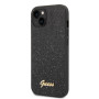 Apple iPhone 14 Guess Glitter Flakes Metal Logo Phone case black