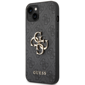 Apple iPhone 14 Plus Guess PU Metal Logo Telefon Hülle Grey