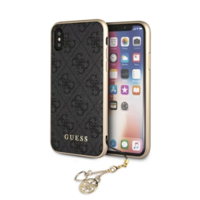 Apple iPhone X / Xs Guess Charms Collection Telefon Hülle grau