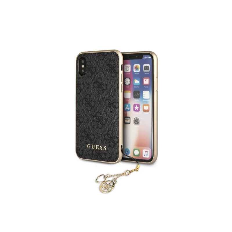 Apple iPhone X / Xs Guess Charms Collection Pouzdro šedá