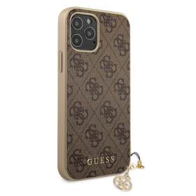 Apple iPhone 12 Pro Max Guess Charms Telefon Hülle braun