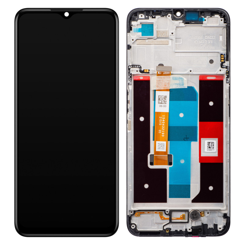 Realme Narzo 50A Prime / C35 LCD displej + dotyková plocha + rám černá - originál