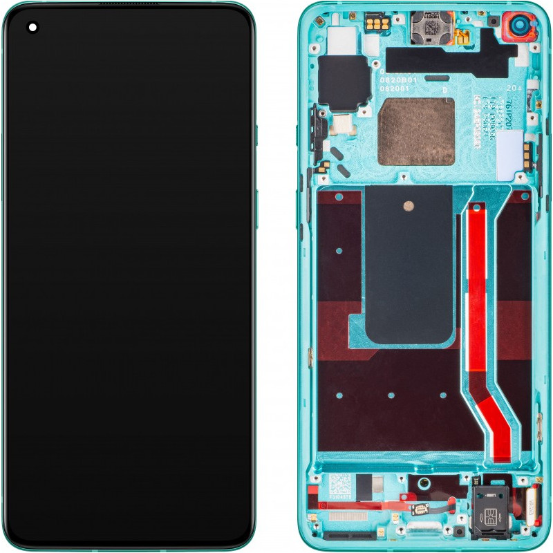 OnePlus 8T LCD displej + dotyková plocha + rám Aquamarine Green - originál