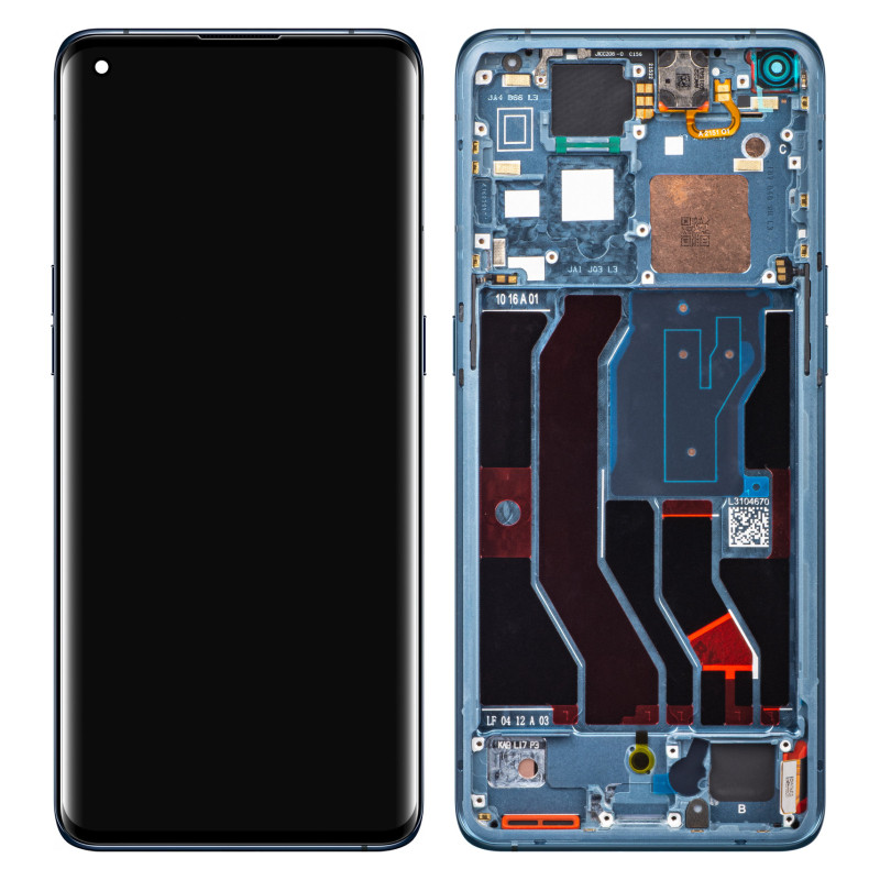 Oppo Find X3 Pro LCD displej + dotyková plocha + rám modrá - originál