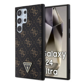 Samsung Galaxy S24 Ultra Guess PU Leather 4G Triangle Metal Logo Case black