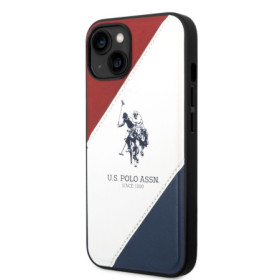 Apple iPhone 14 Plus U.S. Polo PU Leather Double Horse pouzdro Red/White/Navy