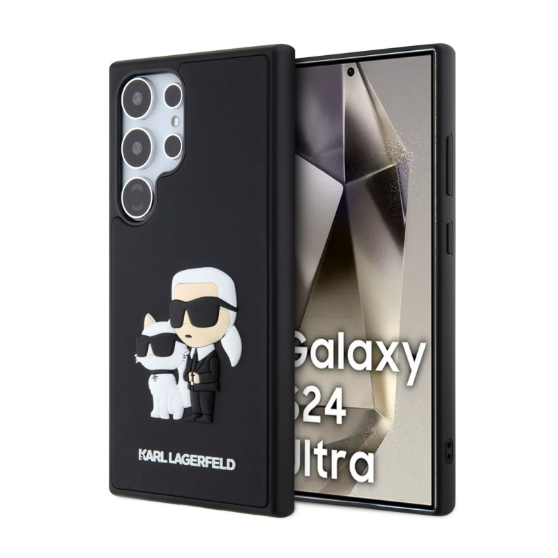 Samsung Galaxy S24 Ultra Karl Lagerfeld 3D Rubber Karl and Choupette Case schwarz