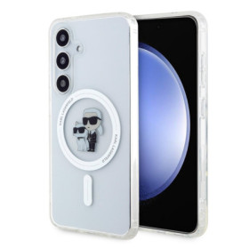 Samsung Galaxy S24 Karl Lagerfeld IML Glitter Karl and Choupette MagSafe Case átlátszó