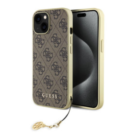 Apple iPhone 15 Guess 4G Charms puzdro hnedá